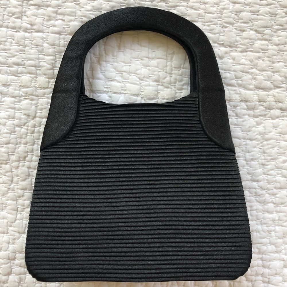 Black silk evening bag